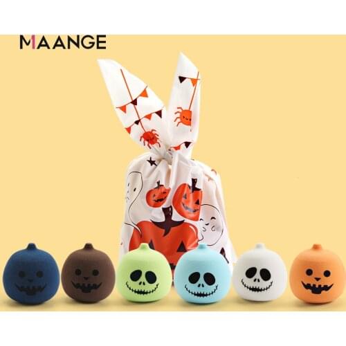 MAANGE Halloween Makeup Sponge Professional Pumpkin Cosmetic Puff Foundation Concealer Cream Make Up Egg 3/6pcs Halloween Puff