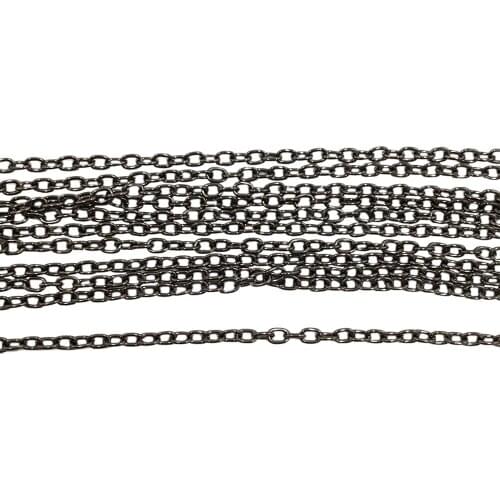 Gun metal 100m 2mm 2.5mm 3mm O Cross Cable Chains Link Chain Findings for Jewelry Making CBC-02