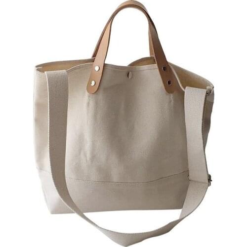 New Simple and Versatile Large Bag Ins Canvas Large Capacity Handbag Casual One-Shoulder Messenger All-Match Handbag