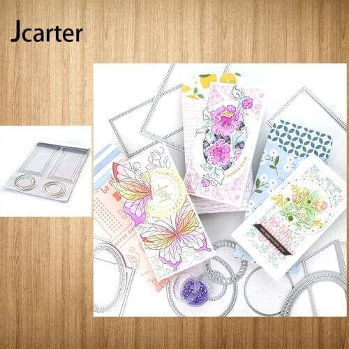 2021 New Rectangle Circle Frame DIY Metal Cutting Dies Craft for Scrapbooking Handmade Mould Blade Punch Stencils Dies Cut Model