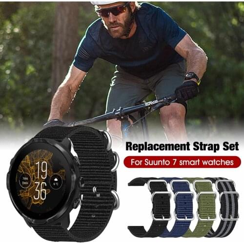 2021 New Nylon Canvas Replacement Watch Band For Suunto 7 Smart Watch Soft Sweatproof Wrist Strap Bracelet Suunto 7 Accessories