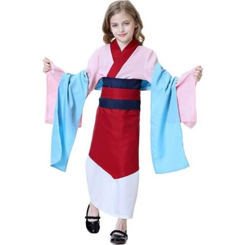 New Princess Costume Girls HuaMulan Dress Chinese Traditional Clothes Set Kids Child Cosplay Molan Costume Teenager Heroine Wear