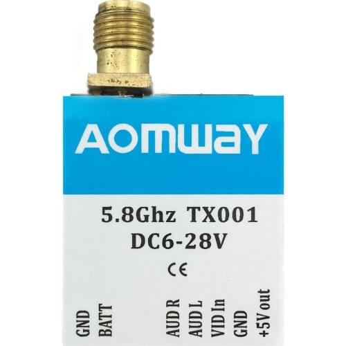 Aomway 4 Power Adjustable Switchable 0mW 25mW 200mW 600mW 5.8G 40CH LED Indicator FPV Transmitter TX for FPV TX001