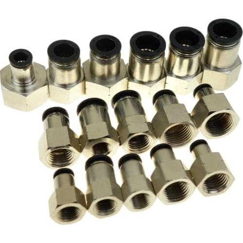 Pneumatic Push In Air Fitting Straight Female Connector For Tube OD 5/32" 1/4" 5/16" 3/8" 1/2" OD* 1/8" 1/4" 3/8" 1/2" NPT