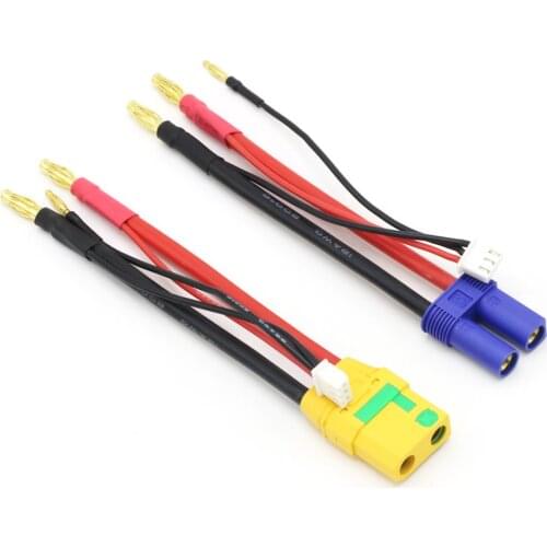 5pcs Silicone wire + 2S lithium battery model plug 4MM /2s balance head XT60 XT90S charging wire connecting line DIY model toys