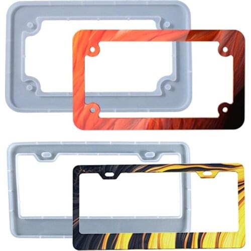 DIY Crystal Epoxy License Plate Frame Mold License Plate Protection Frame Silicone Resin Handmade Model Spot Wholesale