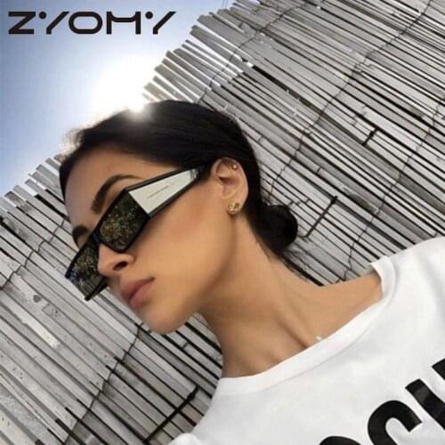 Q New Fashion Rectangular Small Frame Glasses 2020 Personality Street Trend Sunglasses Lady Glasses Uv400 Women Sun Glasses
