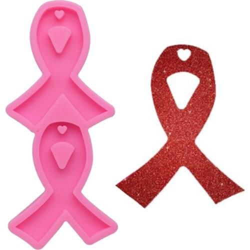 Crystal Epoxy Resin Mold Ribbon Keychain Pendant Casting Silicone Mould DIY Crafts Key Chain Jewelry Making Tools W0YA