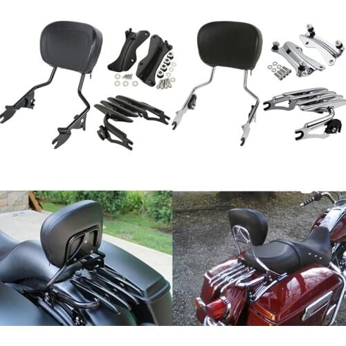Motorcycle Detachable Backrest Sissy Bar Luggage Rack For Harley Touring Road King Street Glide Road Glide CVO FLTRXS 2014-2020