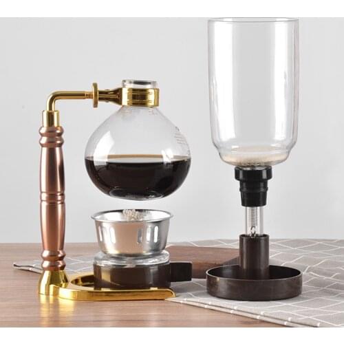 360ML 3 Cups Siphon Pots Coffee Kettle Pot Set Filter Siphon Coffee Maker Tea Heat-Resistant Glass Household Pot Coffee Machine