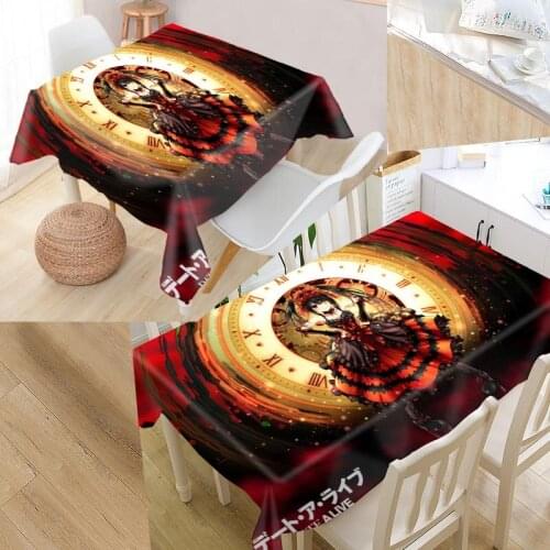 Custom Date A Live Table Cloth Oxford Print Rectangular Waterproof Oilproof Table Cover Square Wedding Tablecloth