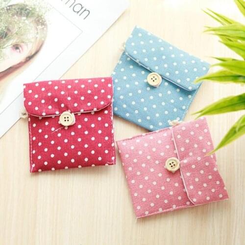 Mini Folding Women Sanitary Pad Pouch Cute Bag For Gaskets Napkin Towel Storage Bags 2021 New Pouch Case Sanitary Pad Organizer