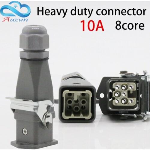 Heavy duty connector 8(7+ 1) core 16A 500V -008-2 top line of hot runner cold pressure connection