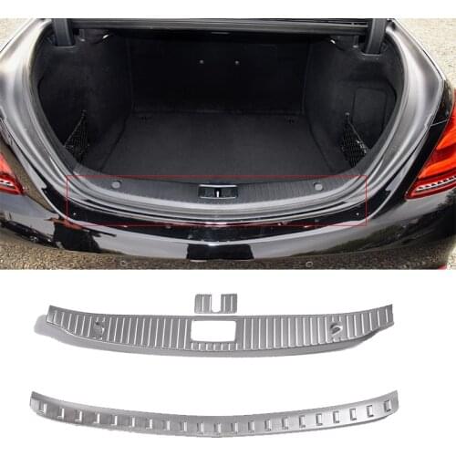 Stainless Steel Rear Bumper Sill Plate Threshold Protector Cover for Mercedes Benz S Class S320 S400 s350l 14-20 Car Accessories