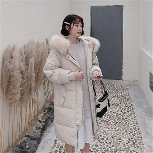 Women Jacket Zipper Fur Collar Long Parka Plus Size Winter Coat Casual Down Jacket Thicken Warm Female Coat Loose Outwear 35