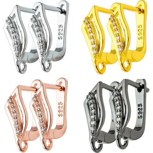 Peixin 17x14MM Shiny AAA Zirconia Womens Earrings Hooks Clasps DIY Earrings Handmade Accessories 2020 Trends Earrings Findings