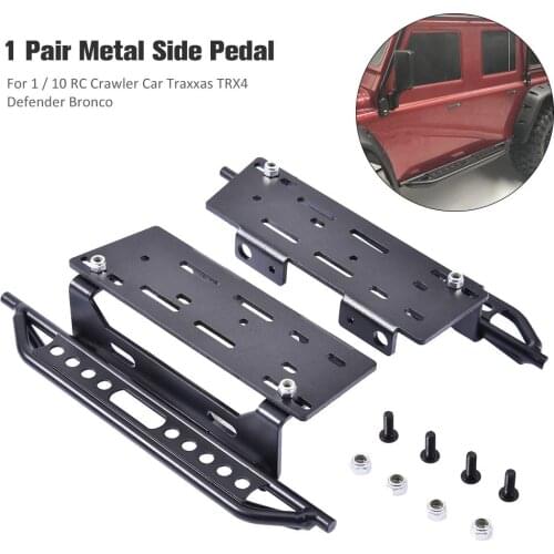 1 Pair Simulated Metal Side Pedal Body Shell Anti-skid Pedal Plate for Traxxas TRX-4 Climbing Crawler 1/10 RC Car Modified Parts