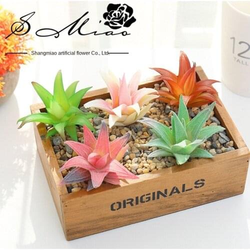 1pc Artificial Simulation Succulent Potted Plants Head Creative DIY Landscape Office Garden Bedroom Decoration Potted Accessory