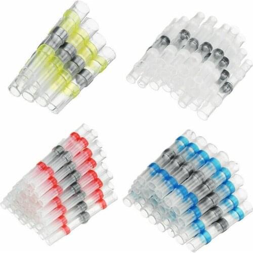 10/20/100/500PCS Solder Seal Wire Connectors, Butt Connectors Heat Shrink Electrical Insulated Marine Waterproof Wire Terminals