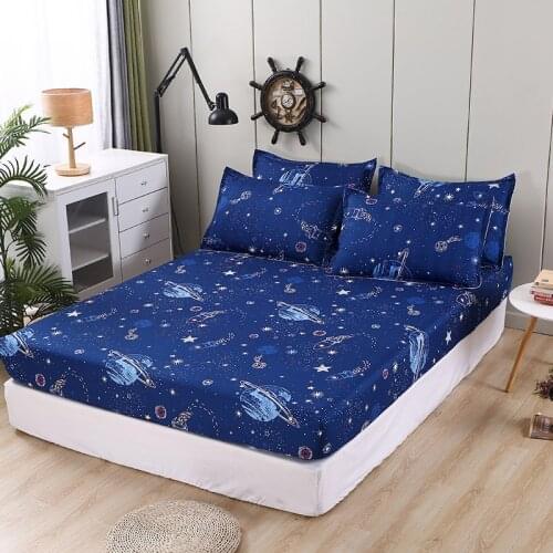 3 pcs Bed Sheet with Pillowcase Fitted Sheet with Elastic Single/King Size Bed Sheets Set for adults
