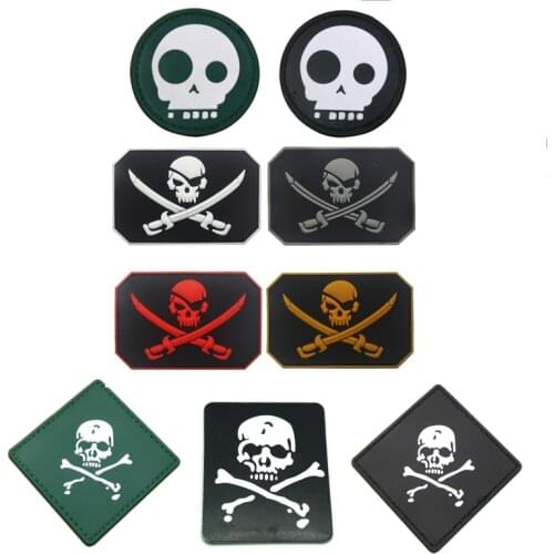 3D PVC Rubber Fabric Hook Loop Tactical Emblem DIY Patch Skull Badge Sewing Accessories