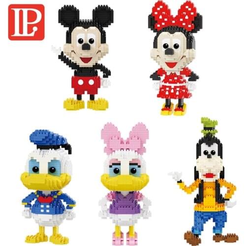 714pcs+ Disney Mickey Mouse Mini Building Blocks Minnie Donald Duck Dasiy Goofy Diamond Brick Figures Toys For Christmas Gift