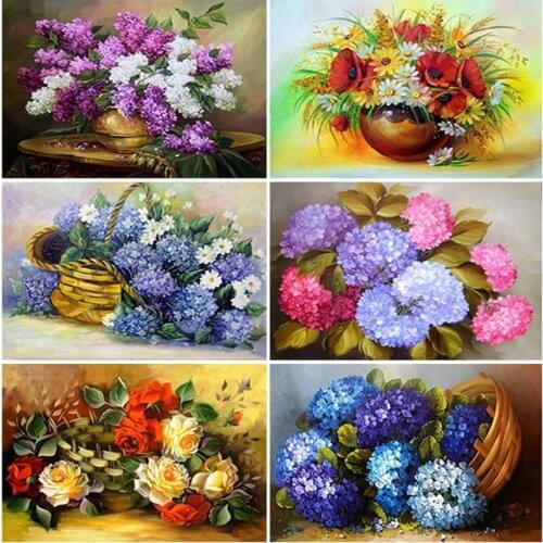 Diamond Painting 5D Diamonds DIY Flower Cross Stitch Full Square Round Drill Embroidery Colorful Handmade Home Room Wall Decor