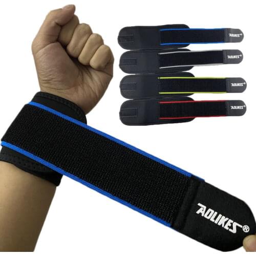 AOLIKES Gym Wrist Strap Prevent Sprain Wrist Support Band Men crossfit Wristband Sports Safety Guard Wrist Protector Wraps