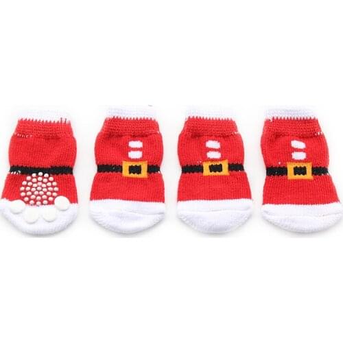 Armi store Belt Pattern Christmas Dog Sock Latex Skid-Proof For Dogs Socks 6081051 Pet Warm Supplies