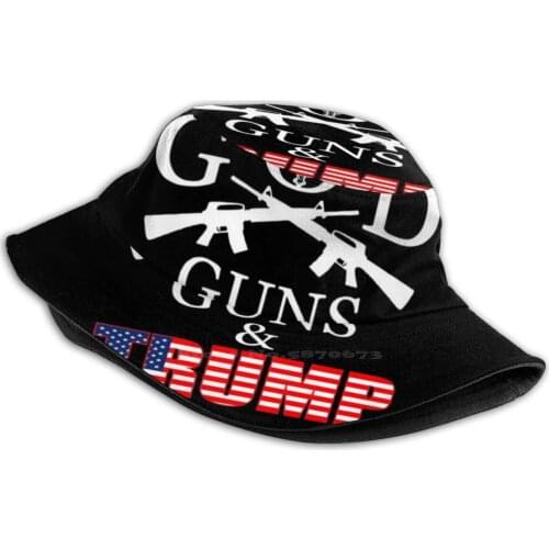 God Guns And Trump Supporter Causal Cap Buckets Hat God Guns And Trump Keep Trump Republican Pro Trump Pro Capitalism