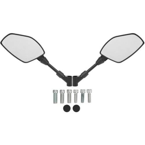 Motorcycle Rear View Side Mirror Pair Motorcycle Rearview Mirrors Universal Bar End Glass Flexible Handlebar Mount