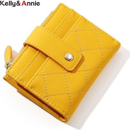 Brand Designer Thread Plaid Small Wallet Women Zipper Coin Purse Card Holder Shout Purse Female Clutch Wallet Ladies Carteira