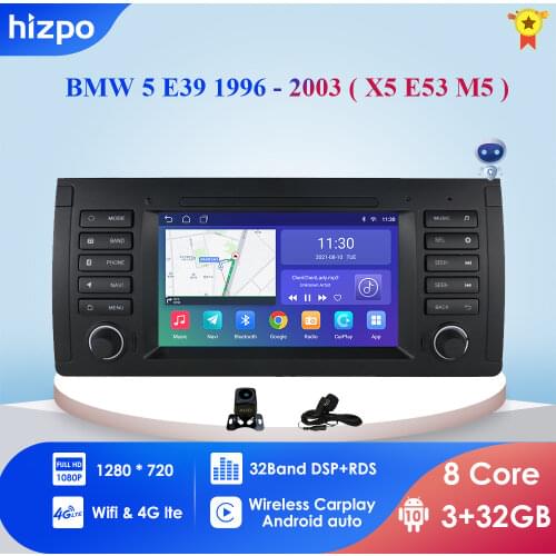 Carplay 4G Head Unit Android 10.0 Car Multimedia Player 7" Inch Navigation For BMW E39 E53 M5 1995-2003 Radio Stereo BT GPS Wifi