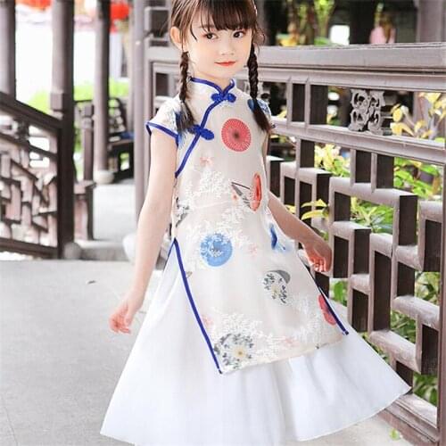 Cheongsam dress summer new girl improved cheongsam elegant temperament Chinese style short sleeve dress robe chinoise
