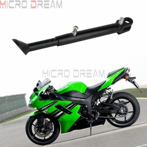 Black Motorcycle Adjustable Kick Stand Kickstand Support Side Parking Rack For Kawasaki Ninja ZZR600 ZX6R ZX9R ZX10R 1998-2019