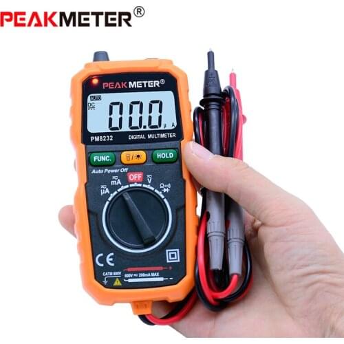 PEAKMETER MS8232 Digital Multimeter LCD Backlight Portable Multimetro AC/DC Ammeter Voltmeter Ohm Meter Voltage Tester