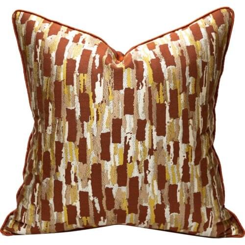 Home Orange jacquard Sofa Hug Pillowcase Fabric Cover Living Room Cushion Bed Hug Pillowcase