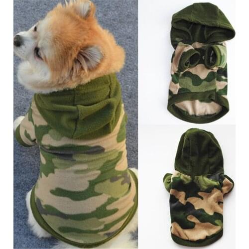 Camouflage Small Dog Hoodies Winter Warm Stylish Dog Pet Clothes Hoodie Fashion Fleece Camouflage Puppy Coat Apparel Wholesale