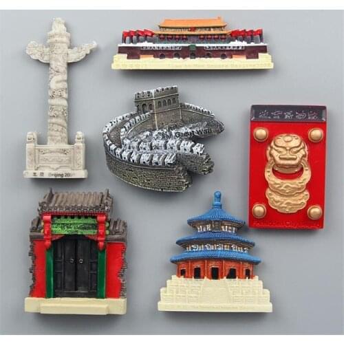 China Beijing characteristics Fridge MagnetsTiananmenTemple of Heaven Great Wall Hutong Refrigerator Magnetic StickerTravel Gift