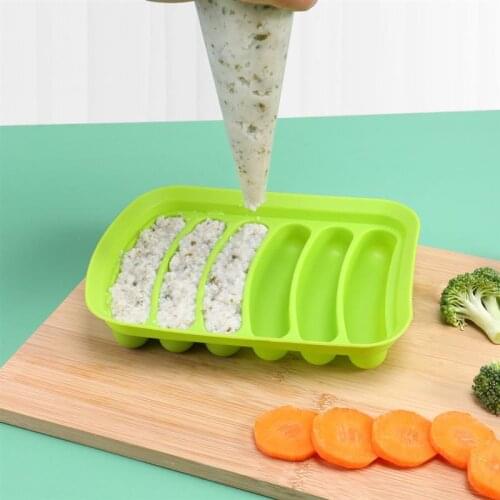 Kitchen Sausage Maker Mould Silicone Mold DIY Non-Stick 6-Cavity Fondant Making Mold Sausage Mold Hot Dog Making Mould