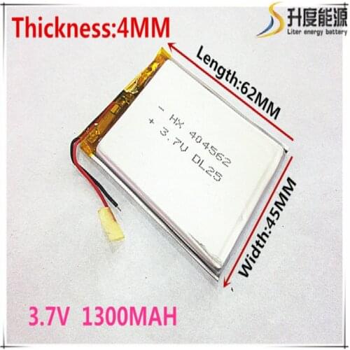 Free shipping Polymer battery 1300 mah 3.7V 404562 smart home MP3 speakers Li-ion battery for dvr,GPS,mp3,mp4,cell phone,speaker