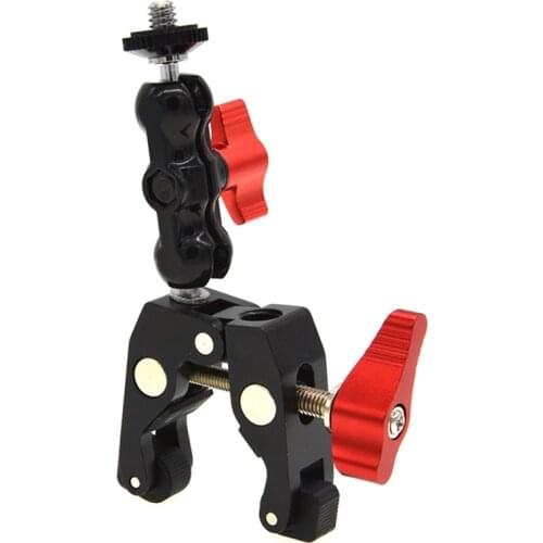 Multi-function Ball Head Clamp Ball Mount Clamp Magic Arm Super Clamp Photography Accessories with 1/4 Thread for Cameras, LEDs