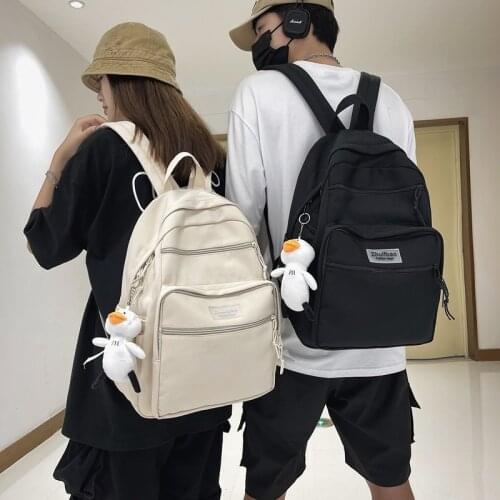 2021 Fashion Men Backpack Trendy Pendant Solid Color School Bag For Teenage Boys Large Capacity Travel Backbags Scoolbags