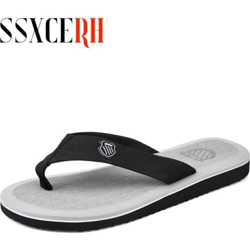 New 2021 Summer Men Slippers EVA Striped Flip Flops Beach Sandals Non-slip Slippers Indoor & Outdoor Shoes Pantuflas Size 40-44