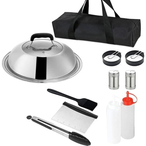 Griddle Accessories Kit 16 Pcs Griddle Tools Flat Top Sizzle Grill Cooking Set Outdoor BBQ Teppanyaki and Camp Chef