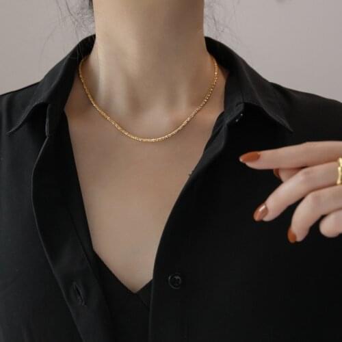 YUN RUO New Arrival Gold Twisted Chain Choker Necklace European Woman Jewelry Fashion Titanium Stainless Steel Accessory Hip-hop