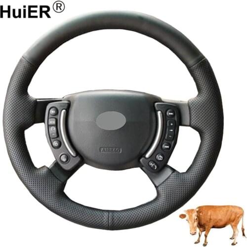 Hand Sewing Car Steering Wheel Cover Top Cow Leather Braid on the Steering wheel For Land Rover Range Rover 2003-2010 2011 2012