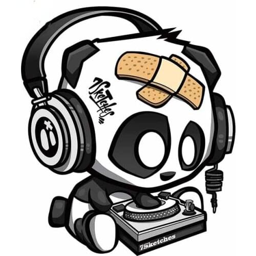 DJ Panda Custom Printing Decal Personality Refrigerator Laptop Scratch-proof Anti-UV Waterproof Window Car Stickers Accessories