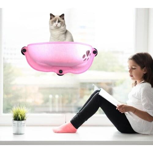 Cat Window Hammock With Strong Suction Cups Pet Kitty Hanging Sleeping Bed Storage Comfortable Safe For Pet Warm Ferret Cage Cat