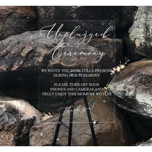 Unplugged Wedding Sign || Acrylic Wedding Sign Custom Welcome Wedding Sign Clear Wedding Sign Custom Wedding Sign Plexi Glass